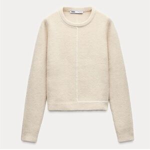NWT Zara knit sweater with contrasting piping, Small